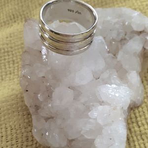 Sterling silver thick band ring.